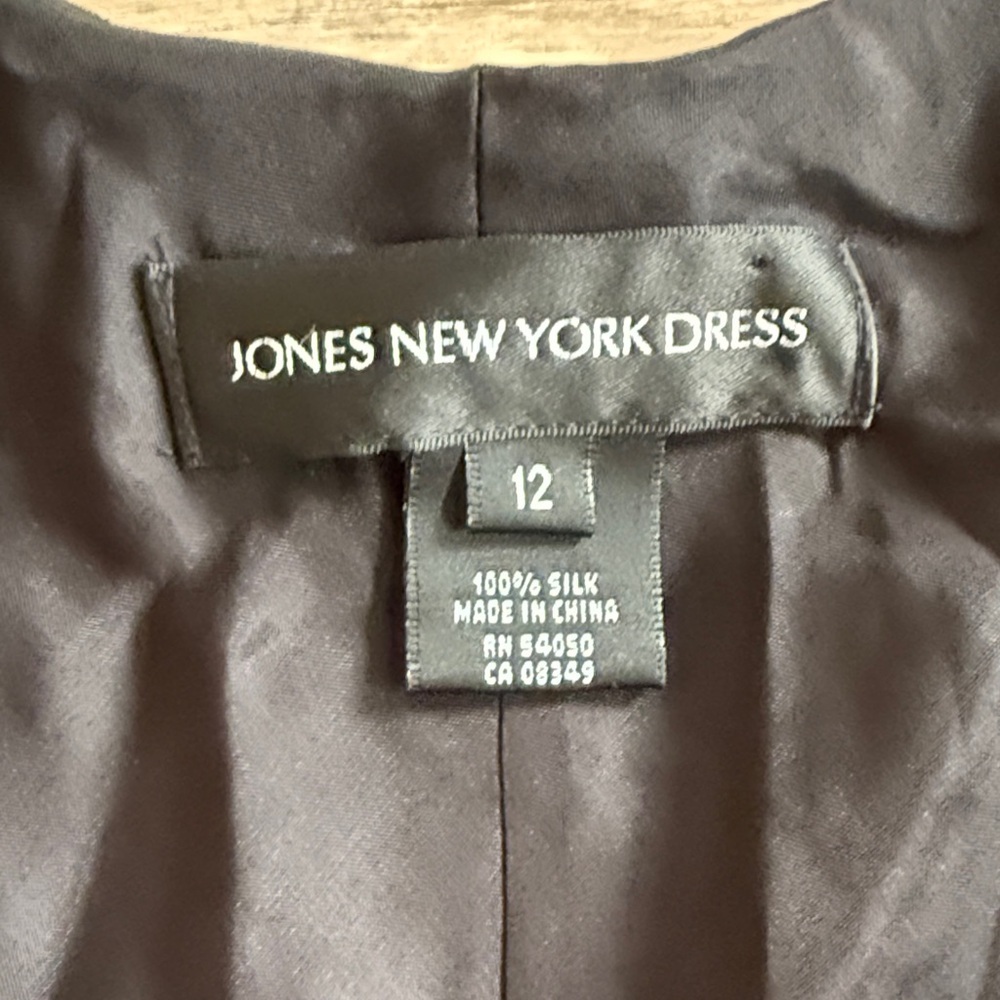 Jones New York Dress Floral Black and Purple Dress size 12 - Picture 5 of 11